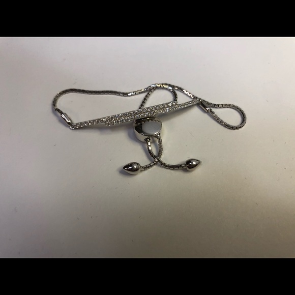 Sterling Silver CZ Adjustable Bracelet - Picture 7 of 7